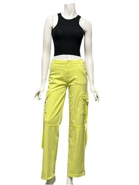 NWOT LOVEGEN Pale Yellow Cargo Style Pants 3(26)